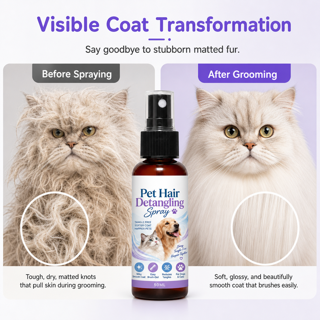 Remove Mats & Shine Instantly! Pet Detangling Spray