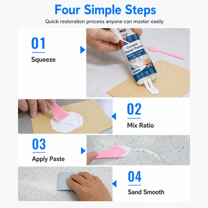 🛁 50% OFF NOW! 🧱 Ceramic Tile Repair Paste – Quick-Drying, Crack & Chip Filler – Waterproof Epoxy for Sinks, Tiles & Marble 🛠️