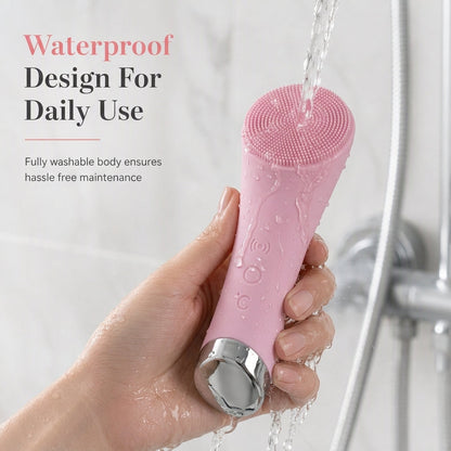 Electric Silicone Facial Cleansing Brush with Heating Function