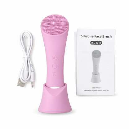 Electric Silicone Facial Cleansing Brush with Heating Function