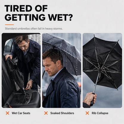 ⏳🔥LIMITED-TIME 50% OFF! ⏰💨 Extra Large Windproof Folding Umbrella – Big Canopy, Reinforced, UV Protect ☔✨