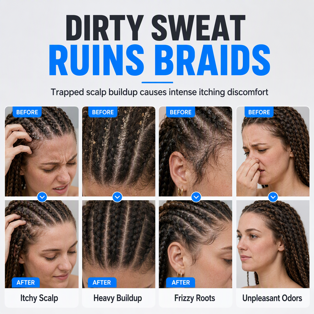 Refresh Braids Instantly! Waterless Scalp Cleansing Mousse