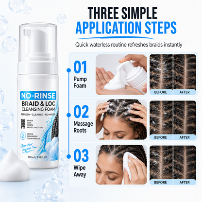 Refresh Braids Instantly! Waterless Scalp Cleansing Mousse