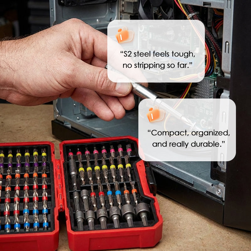 Fix Any Screw Instantly! 83-Piece S2 Steel Screwdriver Bit Set