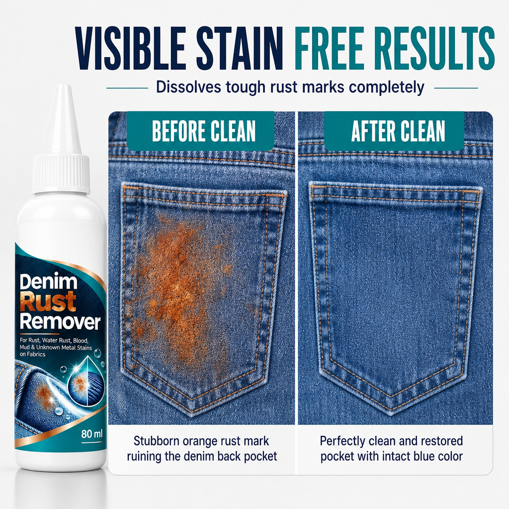 Remove Denim Rust Stains Instantly! Gentle Fabric Stain Remover