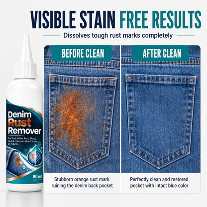 Remove Denim Rust Stains Instantly! Gentle Fabric Stain Remover