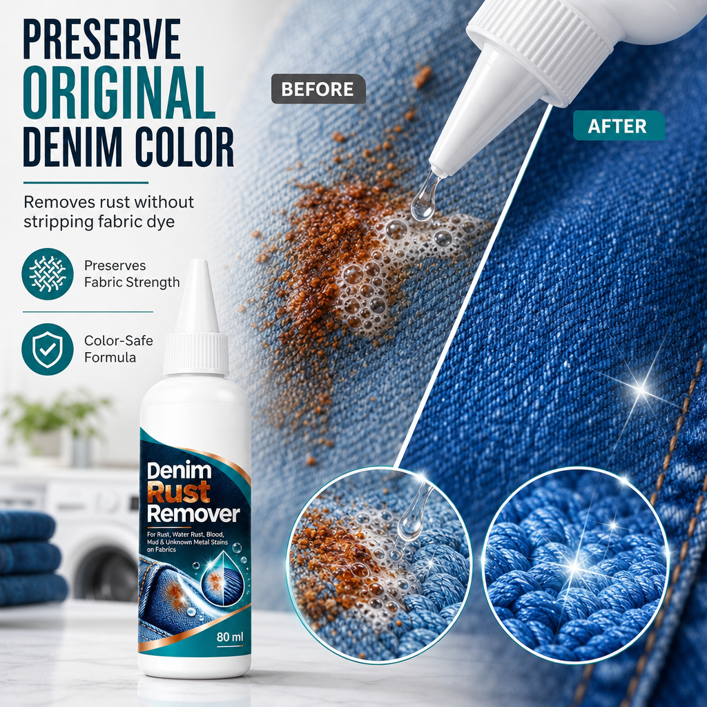 Remove Denim Rust Stains Instantly! Gentle Fabric Stain Remover