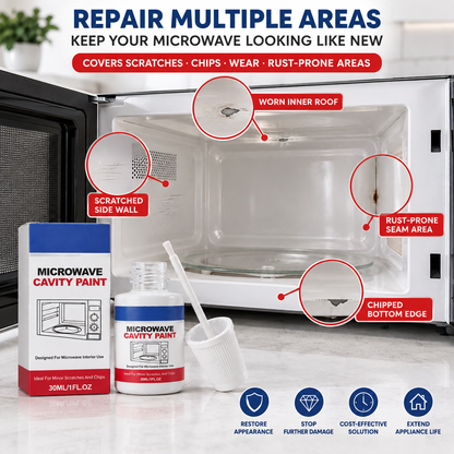 Microwave Cavity Paint – High-Gloss White Microwave Interior Repair Paint With Built-In Brush