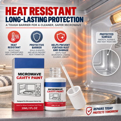 Microwave Cavity Paint – High-Gloss White Microwave Interior Repair Paint With Built-In Brush