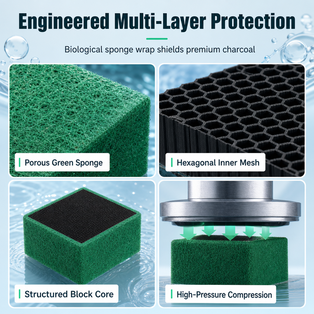 🥳2026 HOT SALE🥳💞50K+ SOLD! 🐠💧 50% OFF! Activated Carbon Filter Cube – honeycomb filtration clears cloudy water, removes odors. Anti-crumble block for crystal-clear aquarium! 🛡️✅