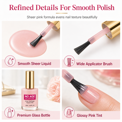 💅50% OFF NOW! Natural Pink Nail Ridge Filler 12ml, Rejuvenating Nail Smoothing Coat, Instantly Conceal Vertical Nail Ridges for Glossy Healthy Nails