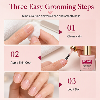 💅50% OFF NOW! Natural Pink Nail Ridge Filler 12ml, Rejuvenating Nail Smoothing Coat, Instantly Conceal Vertical Nail Ridges for Glossy Healthy Nails