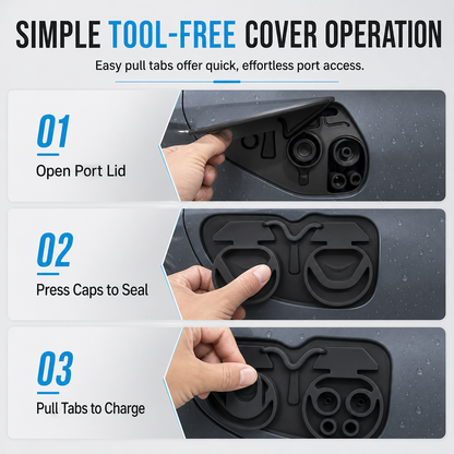 Protect Charging Ports Instantly! Waterproof Silicone Dust Cover with Tether