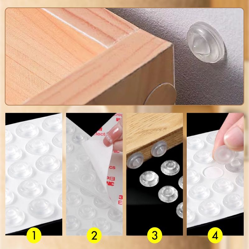 Silence Cabinet Doors Instantly! Self-Adhesive Bumper Pads