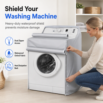 210D Waterproof Dustproof and Sunproof Protective Cover for Front Loading Washing Machine and Dryer