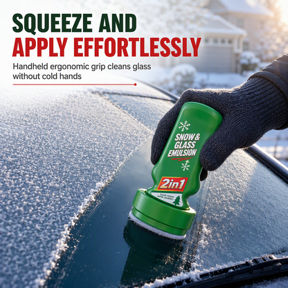 Multifunctional 2-in-1 Car Window Glass Cleaner and Snow Oil Film Remover with Handle