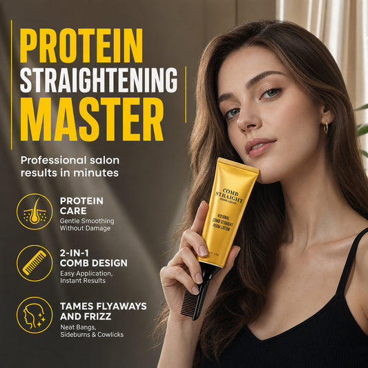 Straighten Hair Instantly! Protein Styling Cream with Comb