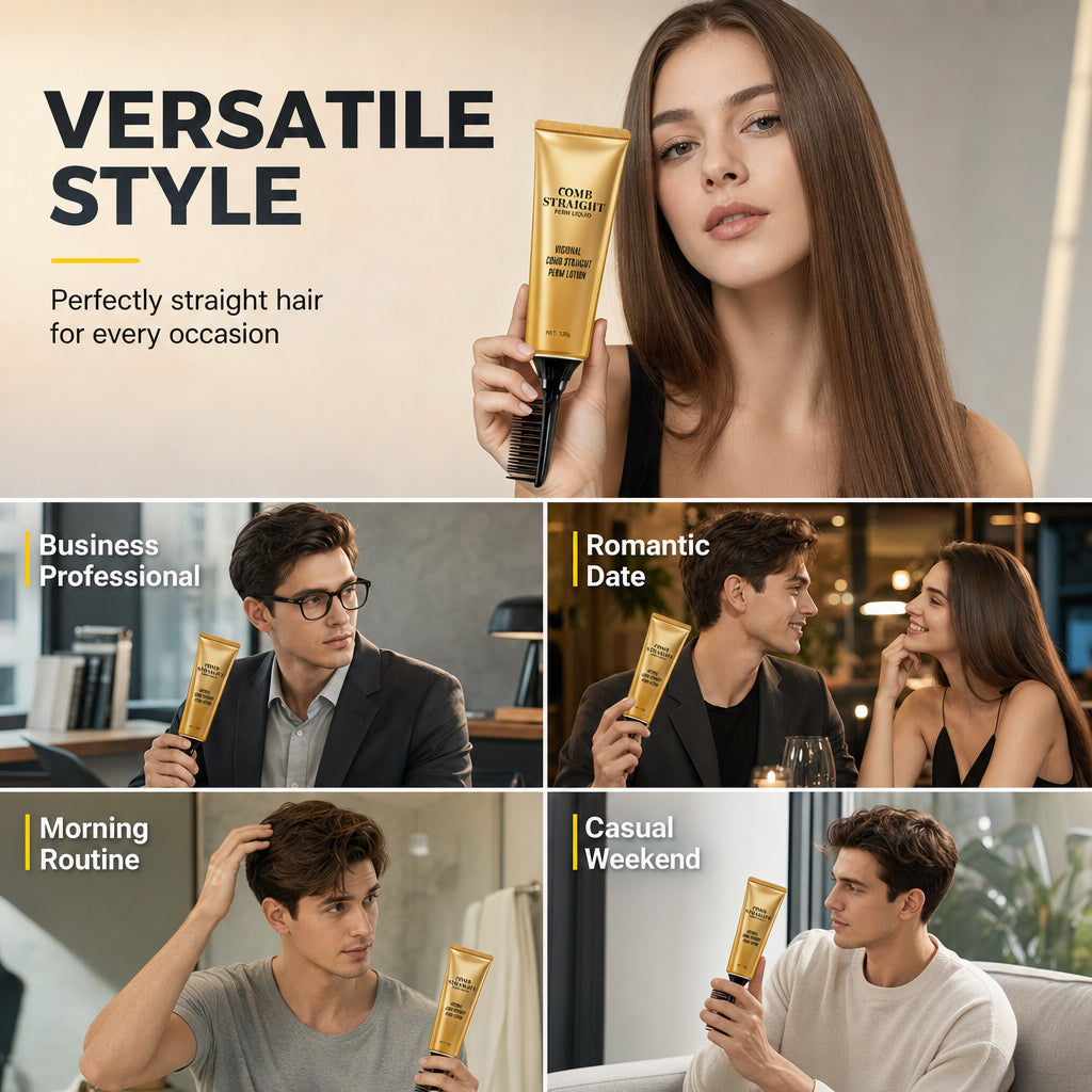 Straighten Hair Instantly! Protein Styling Cream with Comb