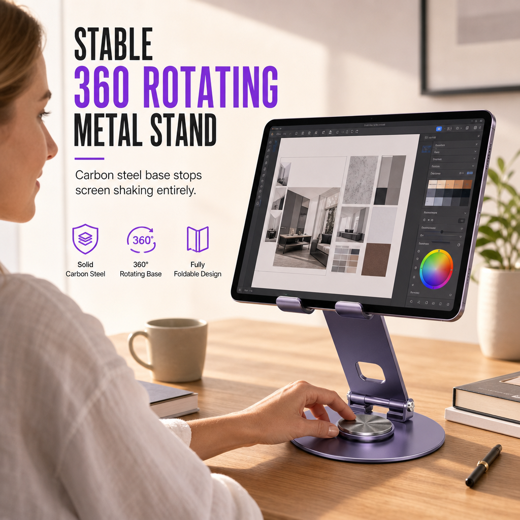 ⏳Time-Limited Special⏰ All-Metal Phone Stand – 360° rotating desktop holder ✨