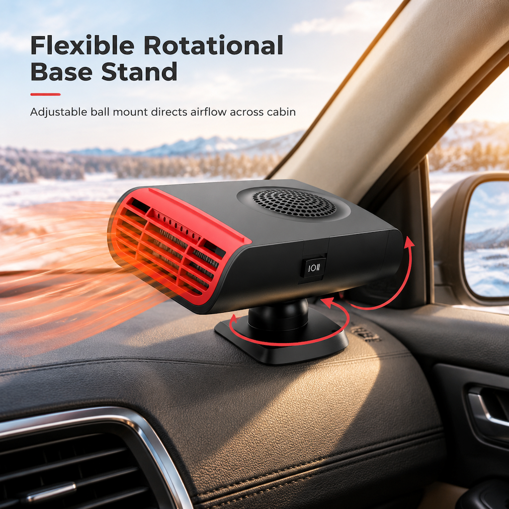 ❄️50% OFF NOW! 12V/24V Car Windshield Defroster Defogger Fan – Portable Auto Heater with 360° Rotating Base, Fast Window Ice & Fog Removal for Vehicle