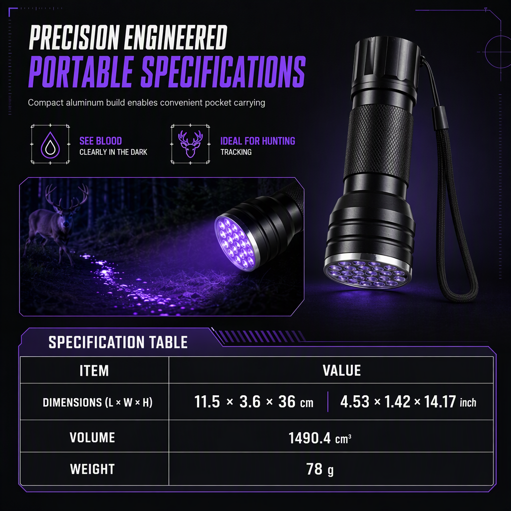 🔦 Compact UV Flashlight for Fluorescence & Document Inspection