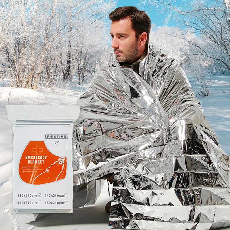 🚨 Emergency outdoor Survival Blanket – Compact Silver Thermal Shelter for Emergency Kits
