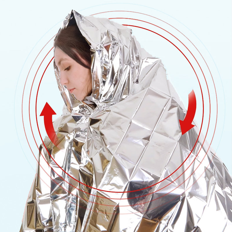 🚨 Emergency outdoor Survival Blanket – Compact Silver Thermal Shelter for Emergency Kits