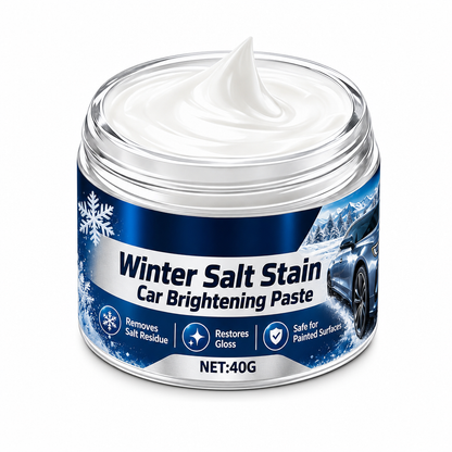 Winter Car Cleaning and Brightening Paste 40g with Sponge for Removing Salt Stains Snow Melt Residue and Water Spots