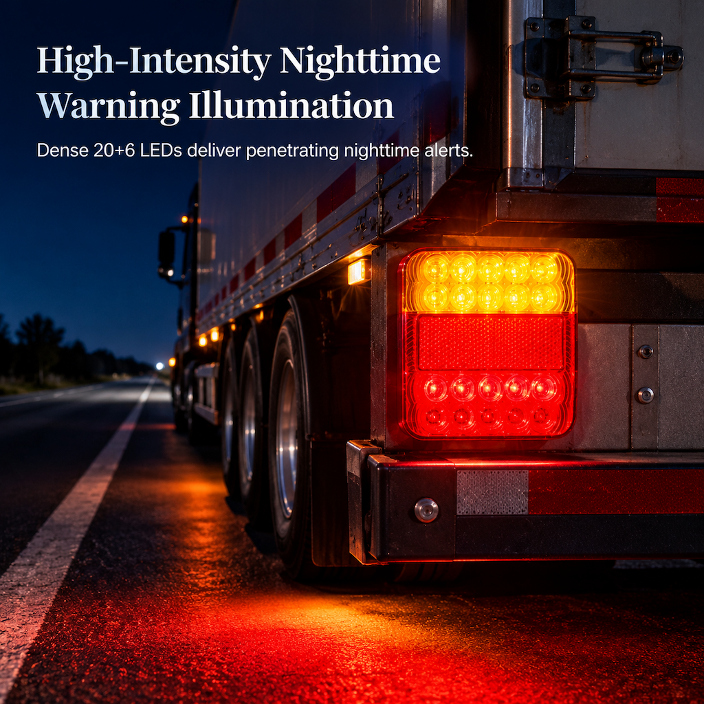 🚛 LIMITED-TIME 50% OFF! 💡 26-LED Dual-Color Tail Lights – Bright, Waterproof, 12V/24V ✅