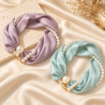 ✨ 50% Off Now 💎 Magnetic Clasp Pearl Scarf Necklace — Easy to Wear & Elegant 🧣