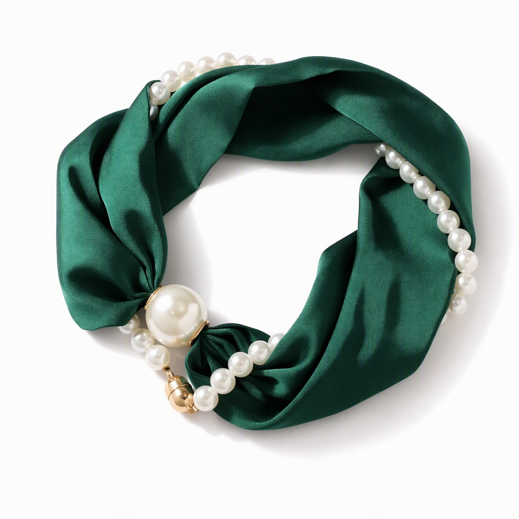 ✨ 50% Off Now 💎 Magnetic Clasp Pearl Scarf Necklace — Easy to Wear & Elegant 🧣