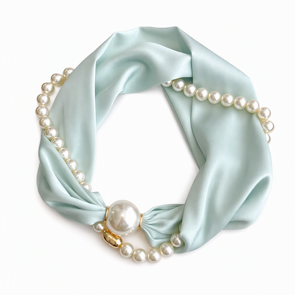 ✨ 50% Off Now 💎 Magnetic Clasp Pearl Scarf Necklace — Easy to Wear & Elegant 🧣