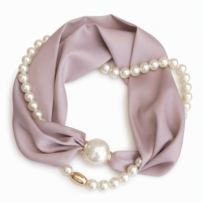 ✨ 50% Off Now 💎 Magnetic Clasp Pearl Scarf Necklace — Easy to Wear & Elegant 🧣