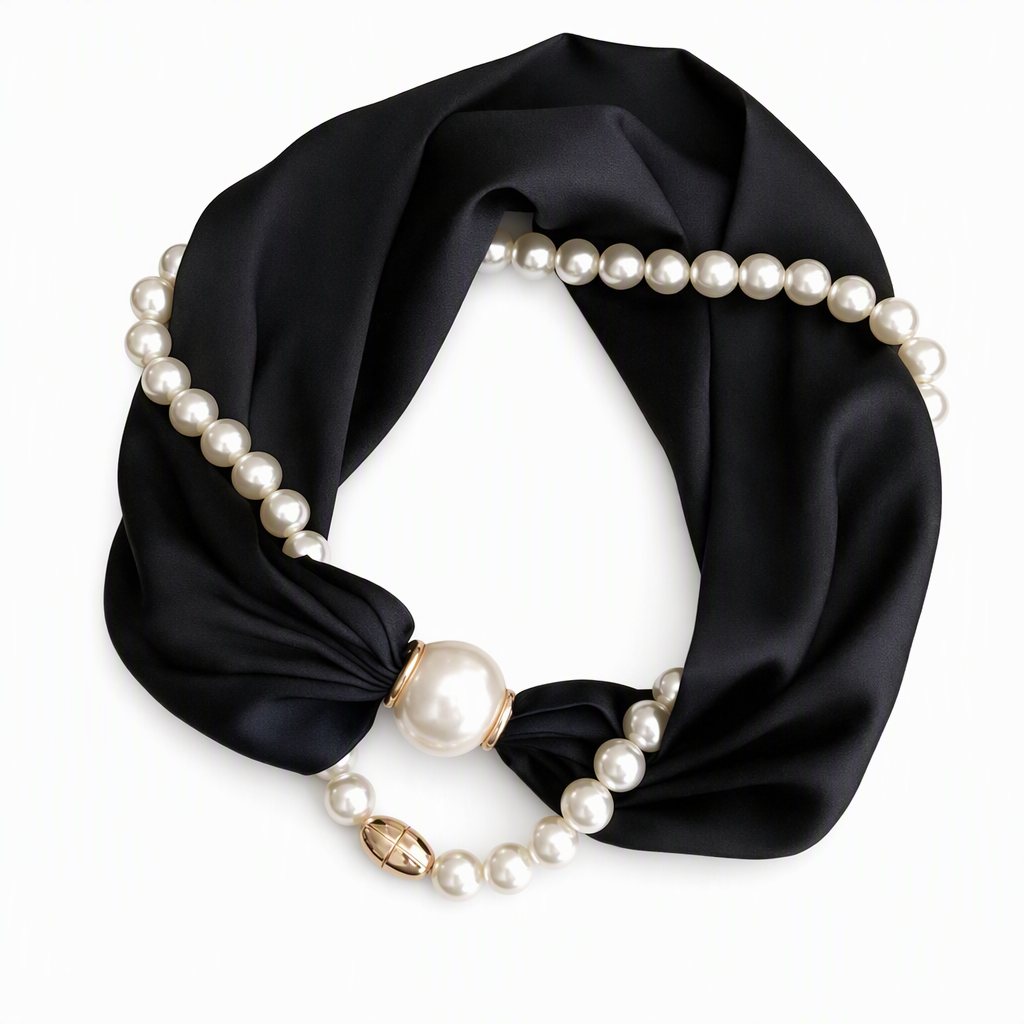 ✨ 50% Off Now 💎 Magnetic Clasp Pearl Scarf Necklace — Easy to Wear & Elegant 🧣