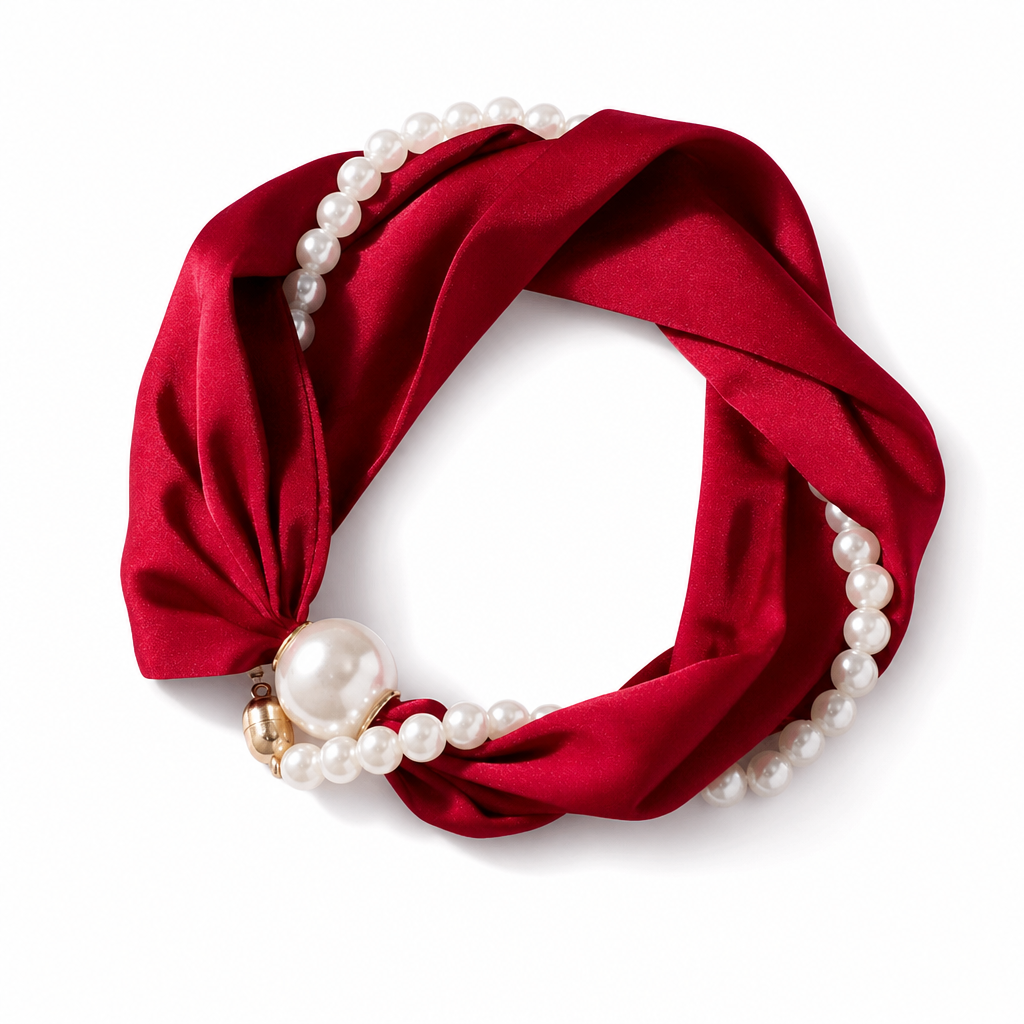 ✨ 50% Off Now 💎 Magnetic Clasp Pearl Scarf Necklace — Easy to Wear & Elegant 🧣