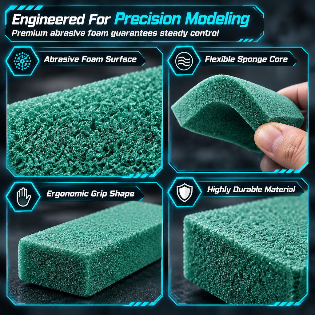 Sanding and Polishing Sponge Block for 3D Printed Models