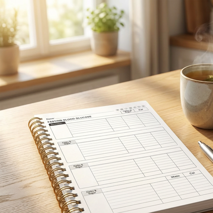 Diabetes Tracker Book with Food List