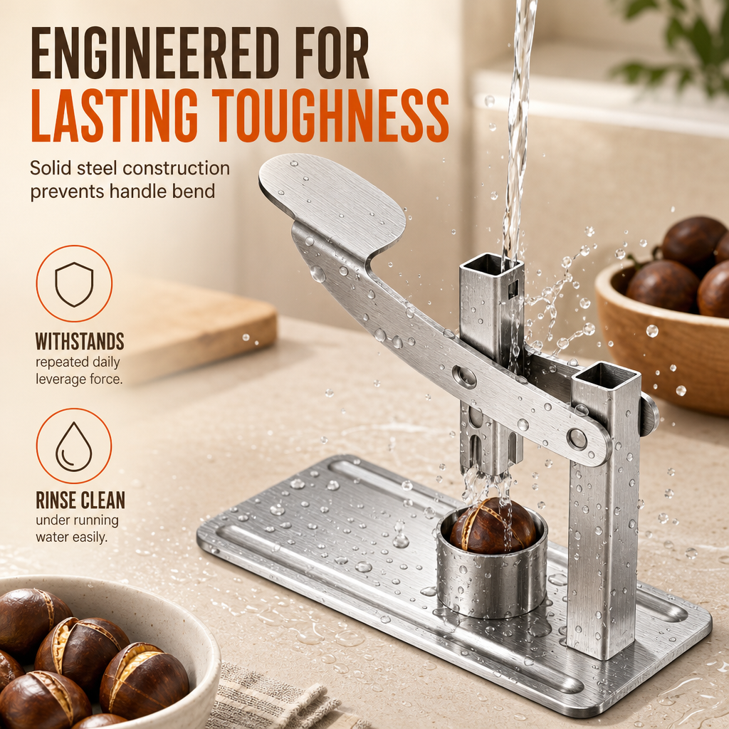 🌰 50% OFF! 🔧 Stainless Steel Nut Cracker – Lever press & cross scoring ✨