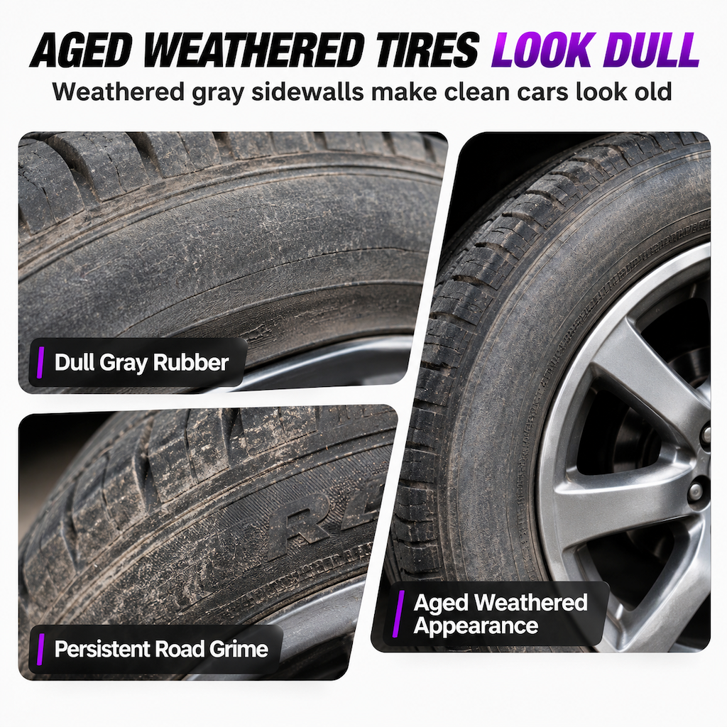 🚗 Tire & Black Trim Shine Gel