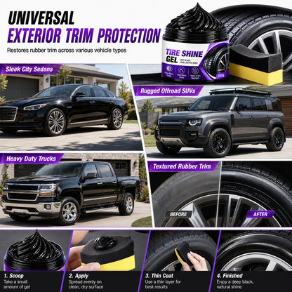 🚗 Tire & Black Trim Shine Gel