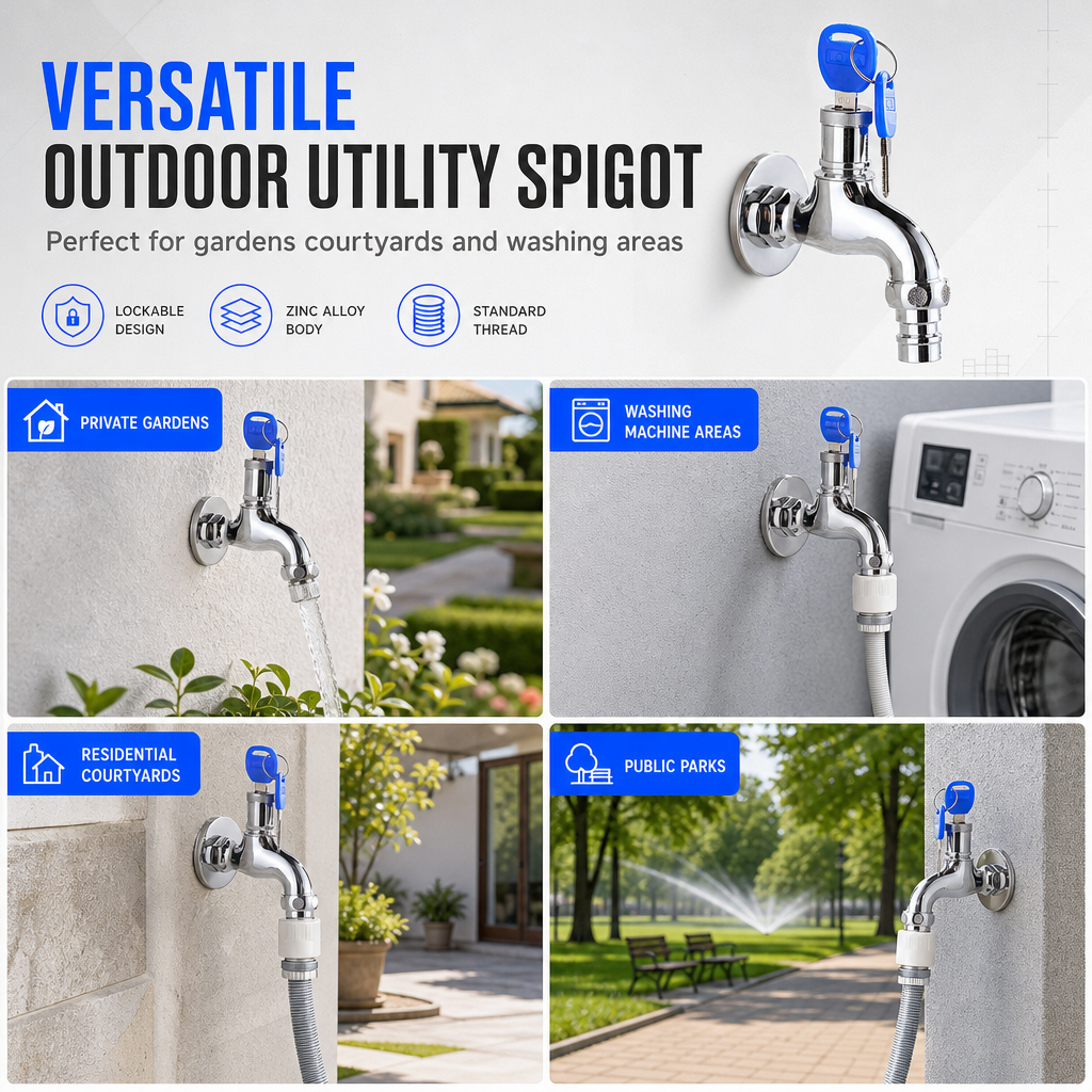Lockable Outdoor Water Faucet with Key