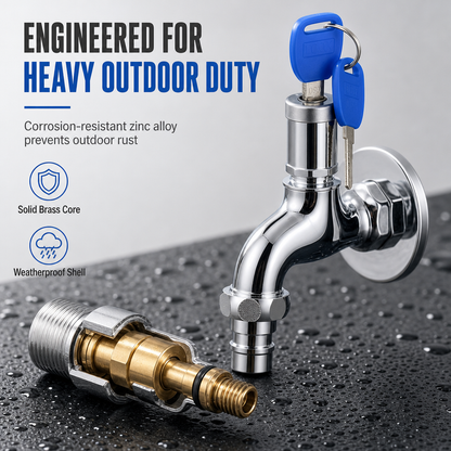 Lockable Outdoor Water Faucet with Key