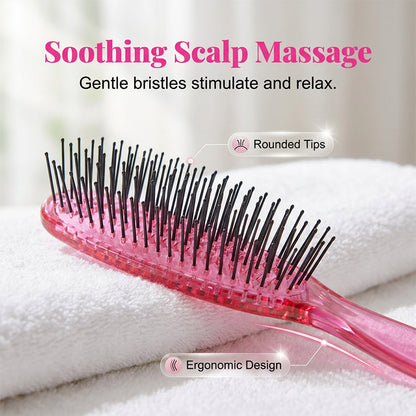 Detangle Knots Instantly! Gentle Portable Scalp Massage Hairbrush