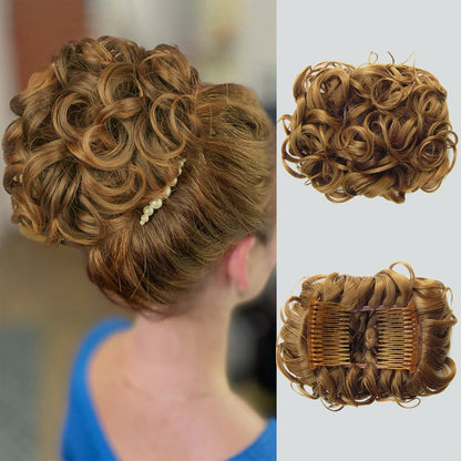 Short Messy Curly Hair Bun Extension