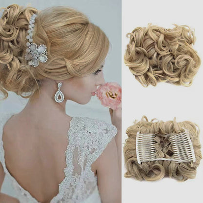 Short Messy Curly Hair Bun Extension
