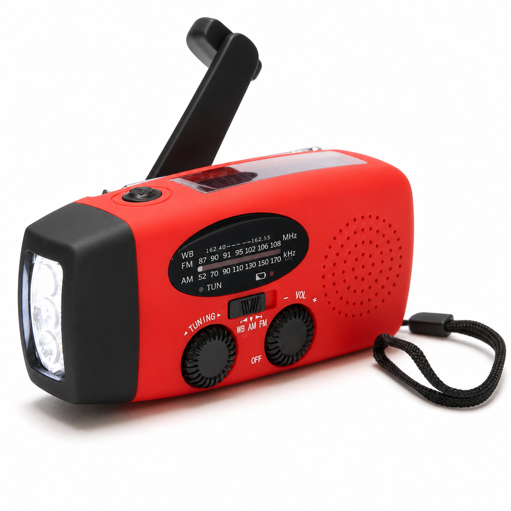 📻 Emergency Solar Hand Crank Radio – AM/FM & NOAA Weather Alerts
