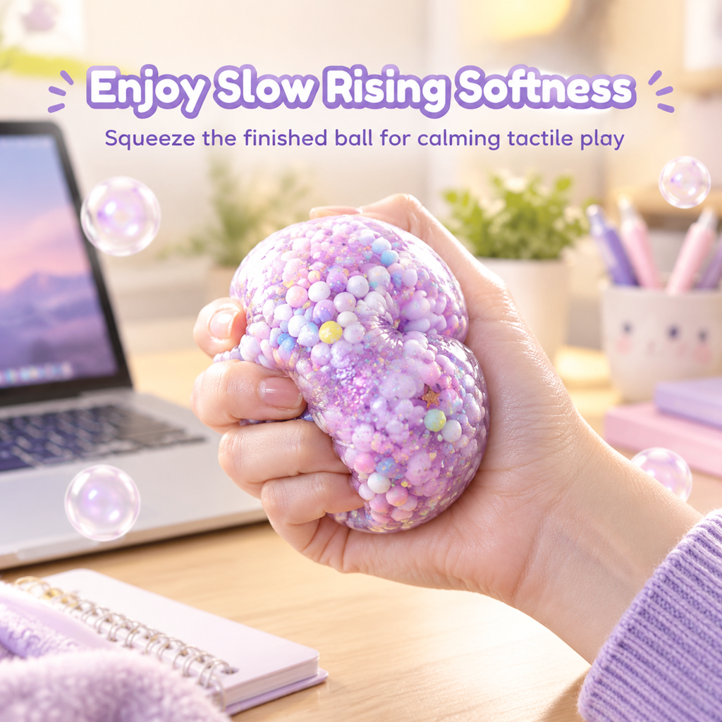 📢📢50% OFF !! ⏰DIY Clay Squeeze Ball Craft Kit Slow Stress Relief Handmade Toy Set for Kids
