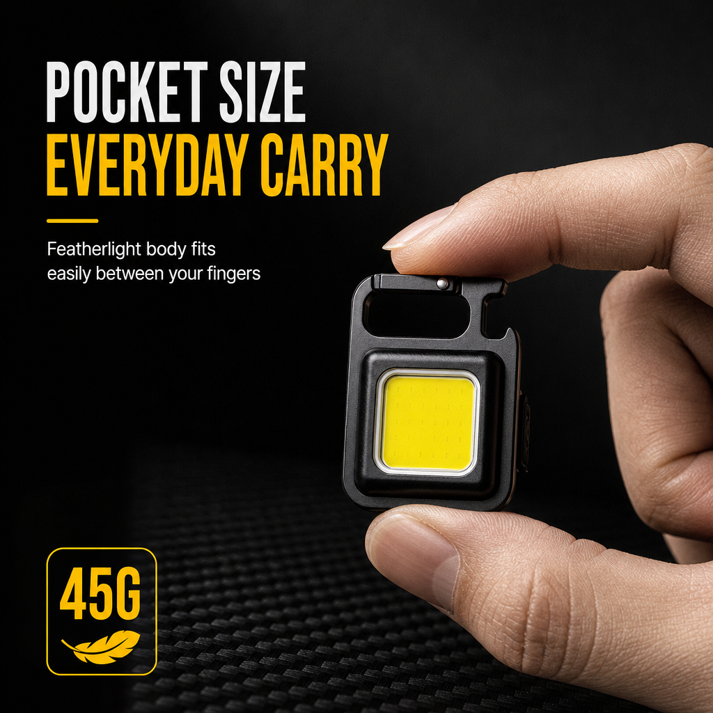 Mini Rechargeable Flashlight with Magnetic Back