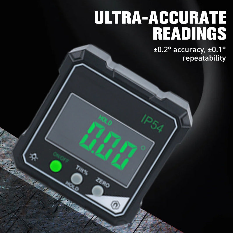 ⚡ 50% OFF! ✨ IP54 Magnetic Digital Angle Finder & Inclinometer with Backlit LCD Screen 📐