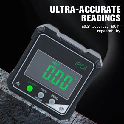 ⚡ 50% OFF! ✨ IP54 Magnetic Digital Angle Finder & Inclinometer with Backlit LCD Screen 📐